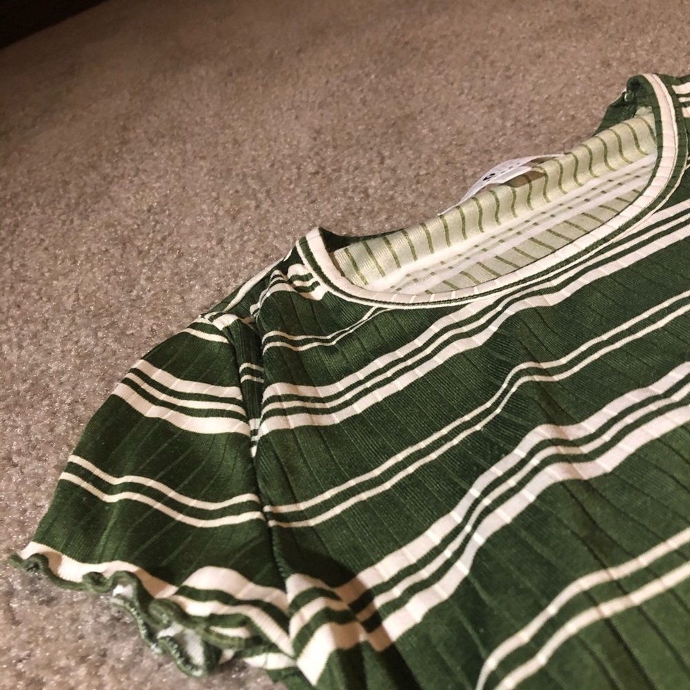 Green and white shirt